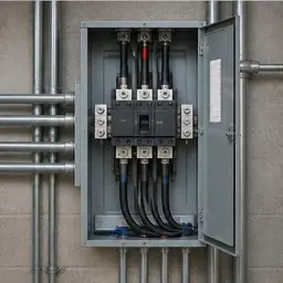Commercial Electrical: Commercial three-phase electrical panel