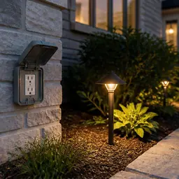 Outdoor Lighting & Power: Landscape light and outdoor power outlet