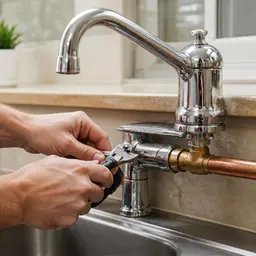Plumbing Repair: Faucet and copper pipe plumbing repair